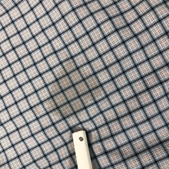 Perry Ellis Shirt Men‎ Large Gray Plaid Oxford Button Up Slim Fit Collar - Picture 2 of 8